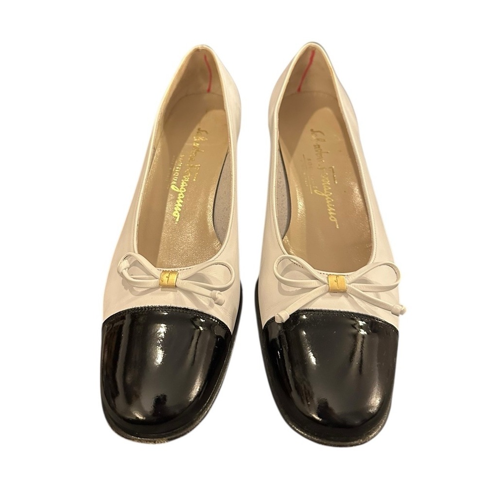 Salvatore Ferragamo Black and White Heels
